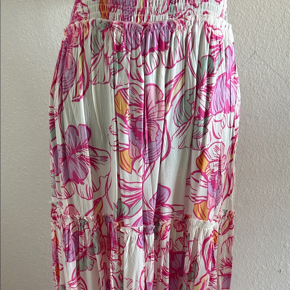 Anthropologie Abel The Label Azalea Elegant Strapless Floral Dress - Picture 3 of 7